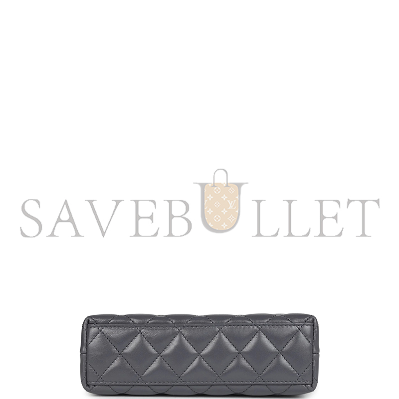 CHANEL MASTER GREY QUILTED AGED CALFSKIN MINI KELLY BRUSHED GOLD HARDWARE AS4416 (19*13*7cm)